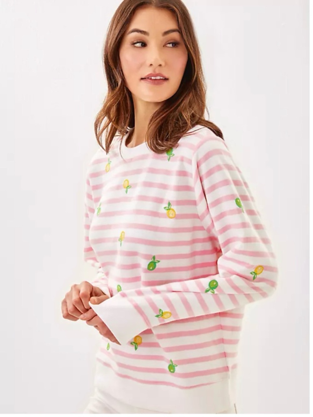 Lilly Pulitzer NWT Size Large Ballad Sweatshirt Make Limeade Pink Muse X Resort